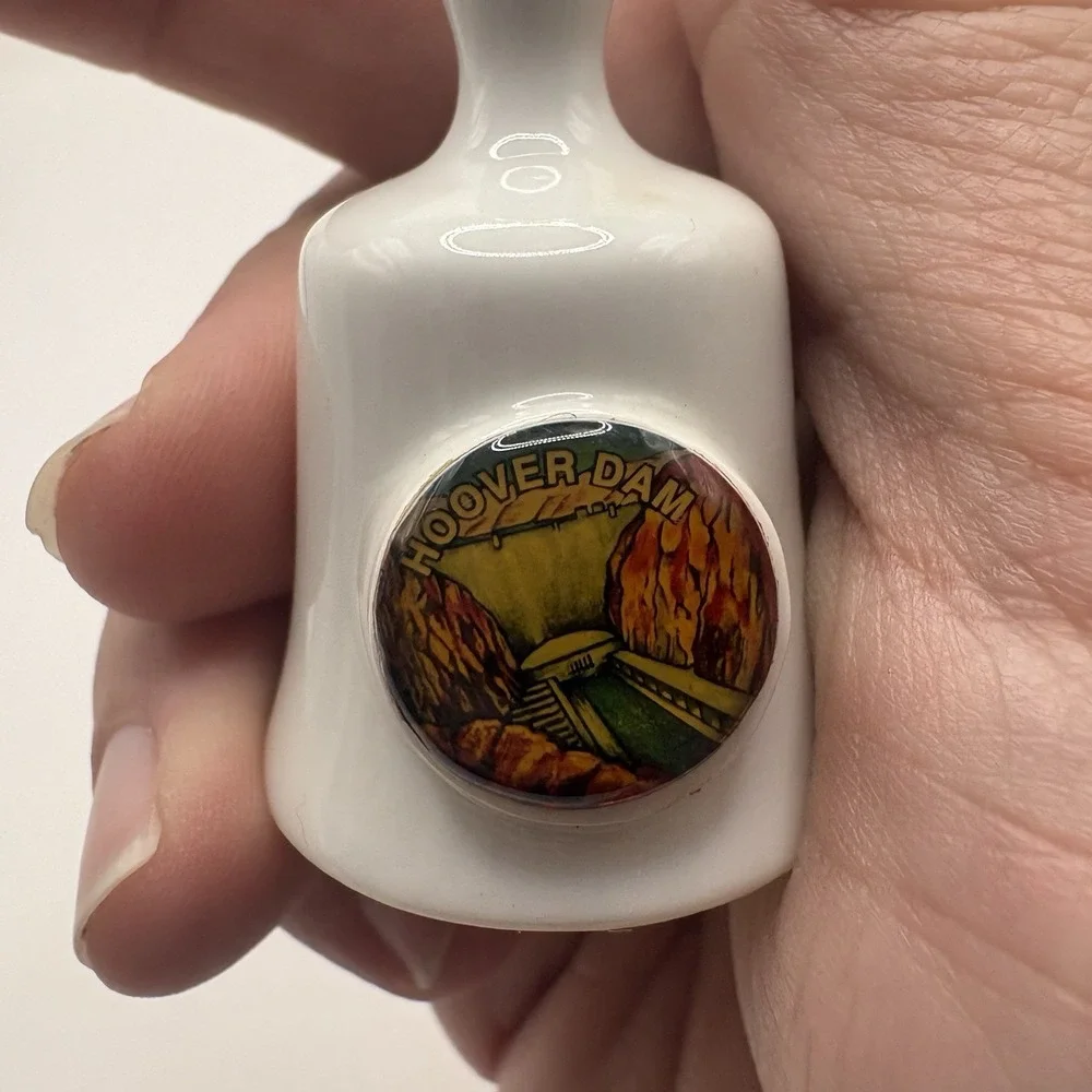 Pair Of 2 Souvenir Bells Collectibles Hoover Dam Drive Thru Tree California